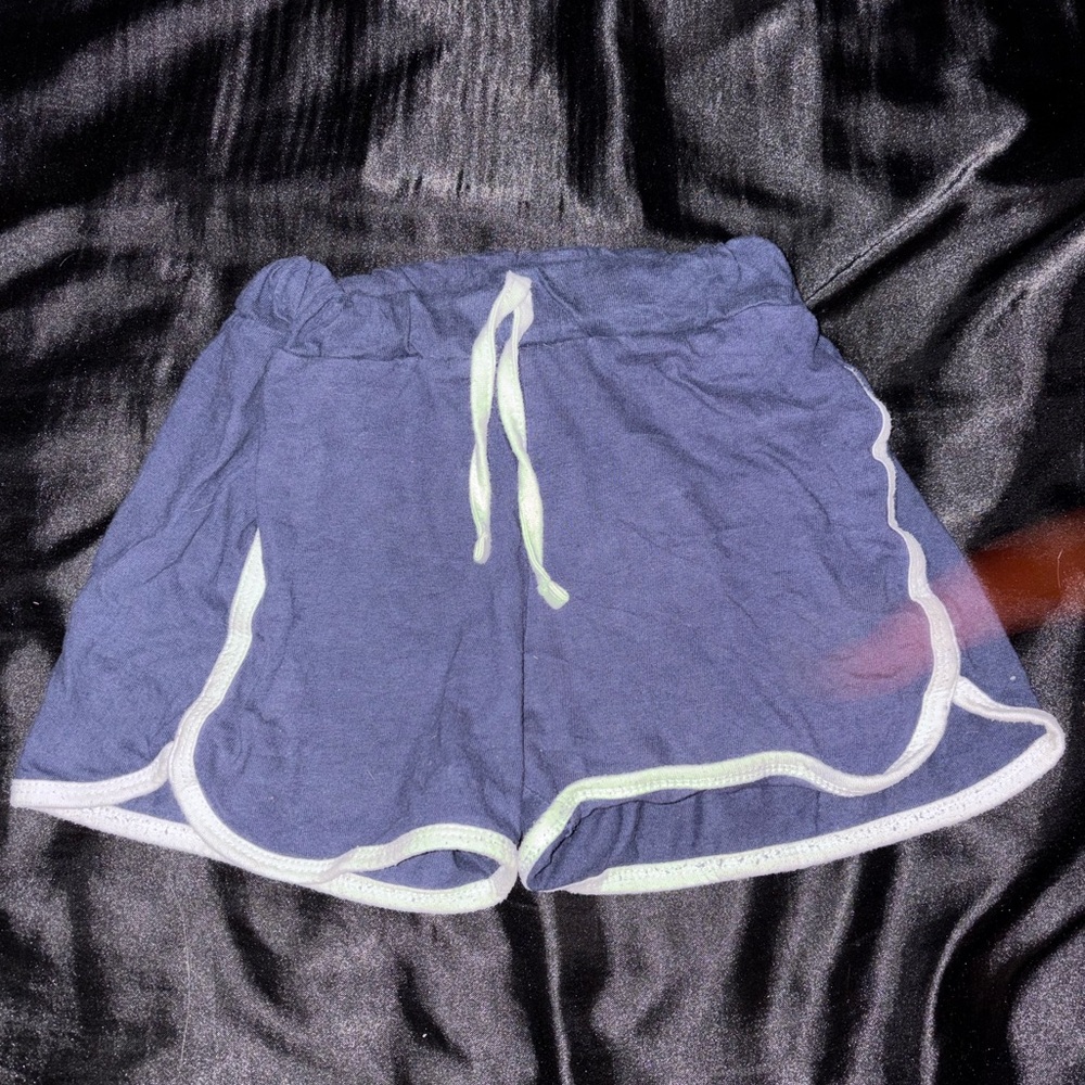 Stylish Blue Women's Athletic Shorts with White Accents